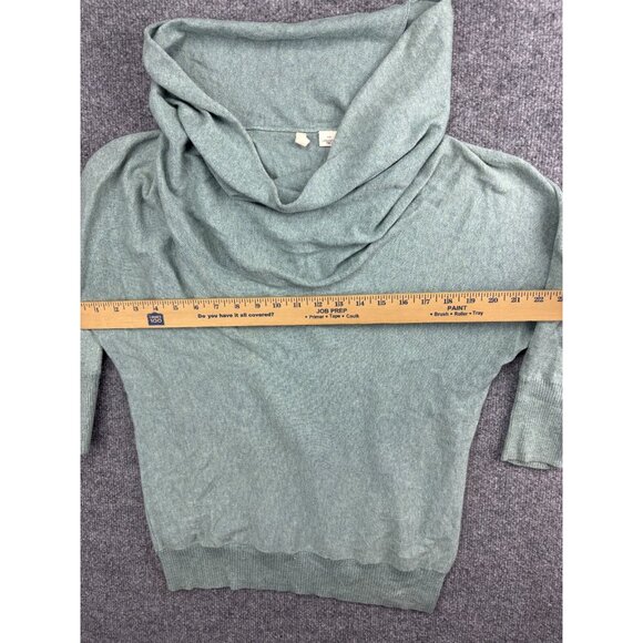 Moth Anthropologie Sweater Women's Medium Green Knit 3/4 Sleeve Cowl Neck - Picture 3 of 6